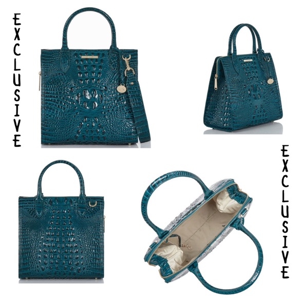 NWT! Brahmin Melbourne Caroline Satchel in Juniper - Picture 1 of 14